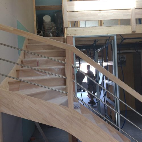 Escalier HEVEA avec Garde corps Lisses INOX3