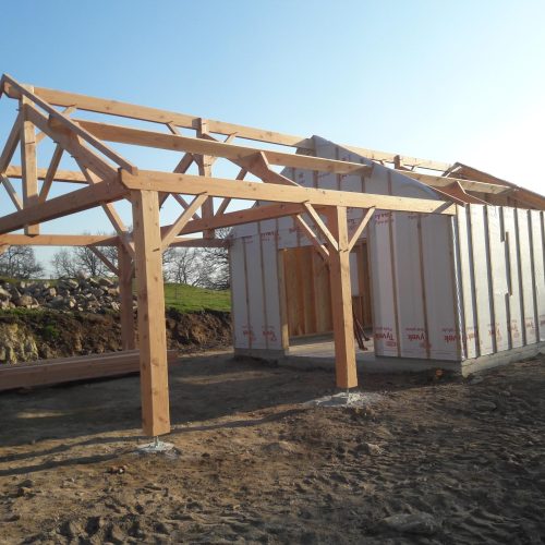 Garage Ossature Bois avec Préau