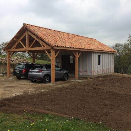 Garage Ossature Bois avec Préau2